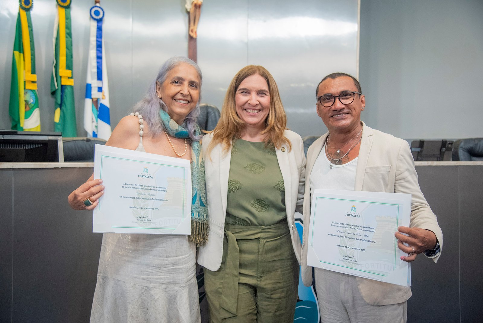 Gestora e professores da EAOTPS são homenageados em sessão solene da Câmara de Fortaleza alusiva ao Dia Nacional do Patrimônio Histórico